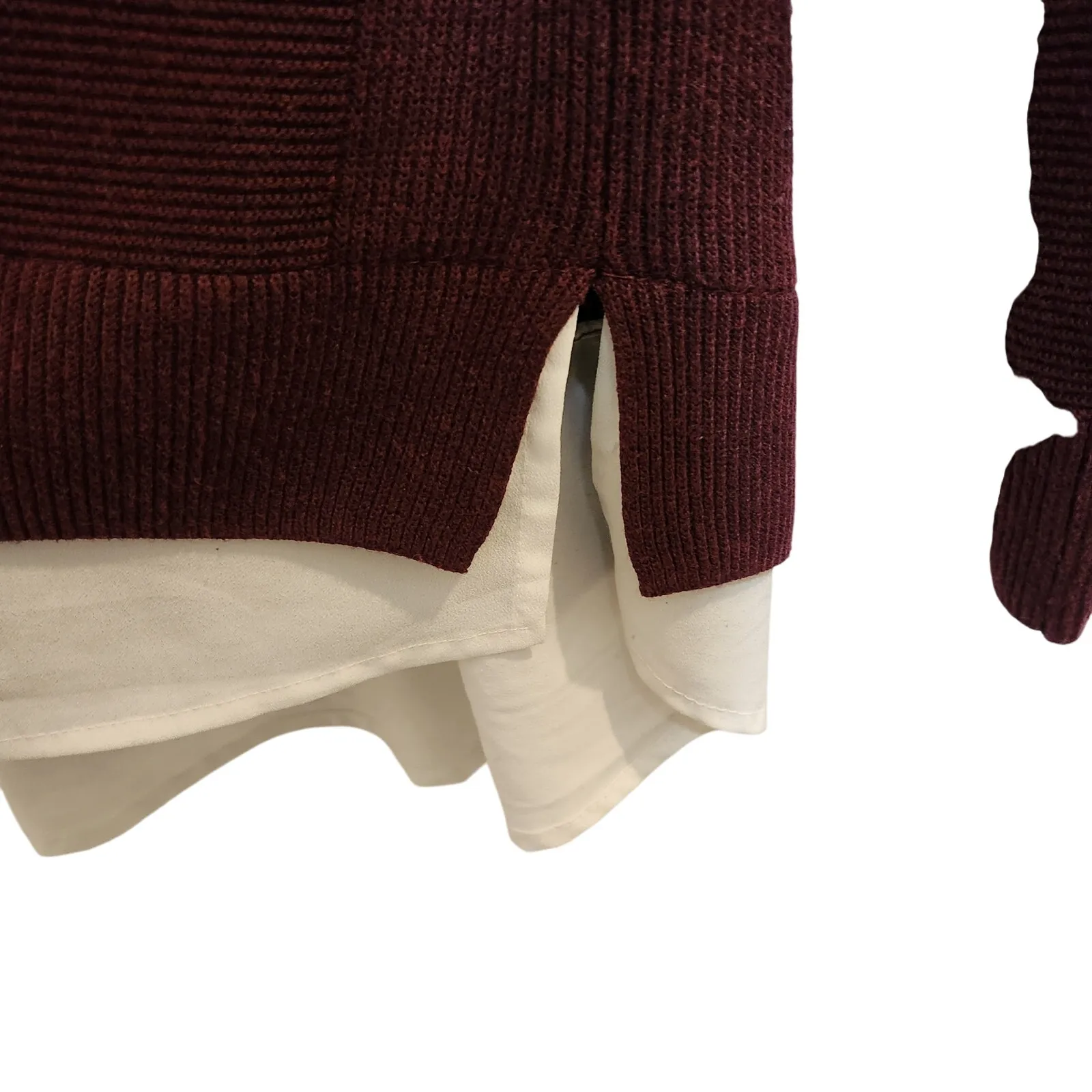 Hilary Radley Red Long Sleeve Crewneck Pullover Layered 2fer Sweater Size XXL - Image 6