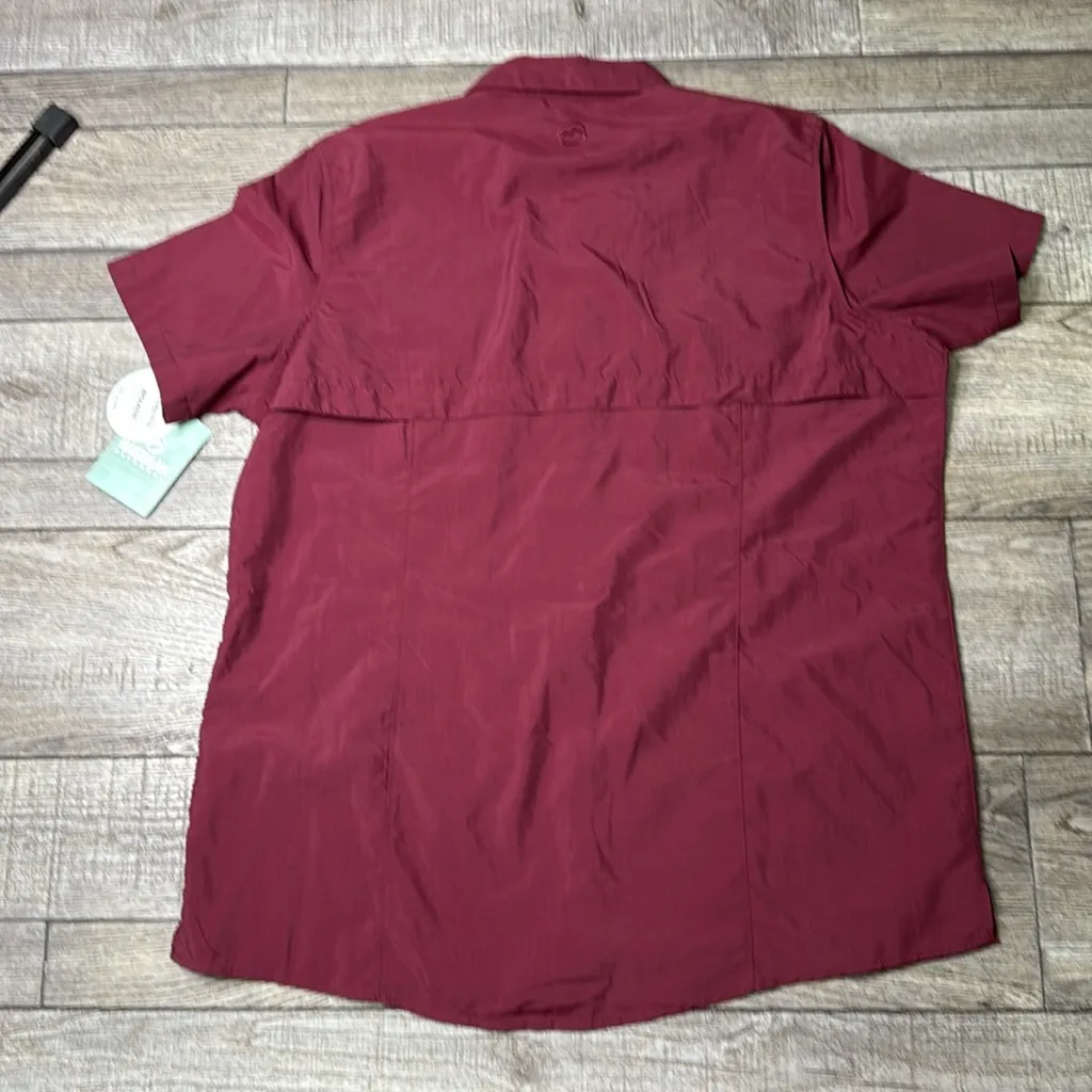 Magellan Outdoors Relaxed Fit Burgundy Short Sleeve Women’s Shirt - Image 2
