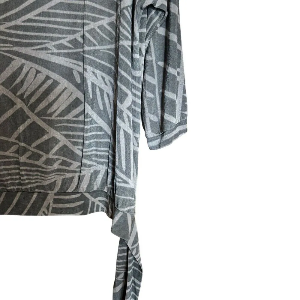 Chicos Travelers Top Women Large Multicolor Print Stretch Slinky Blouse Side Tie - Image 5