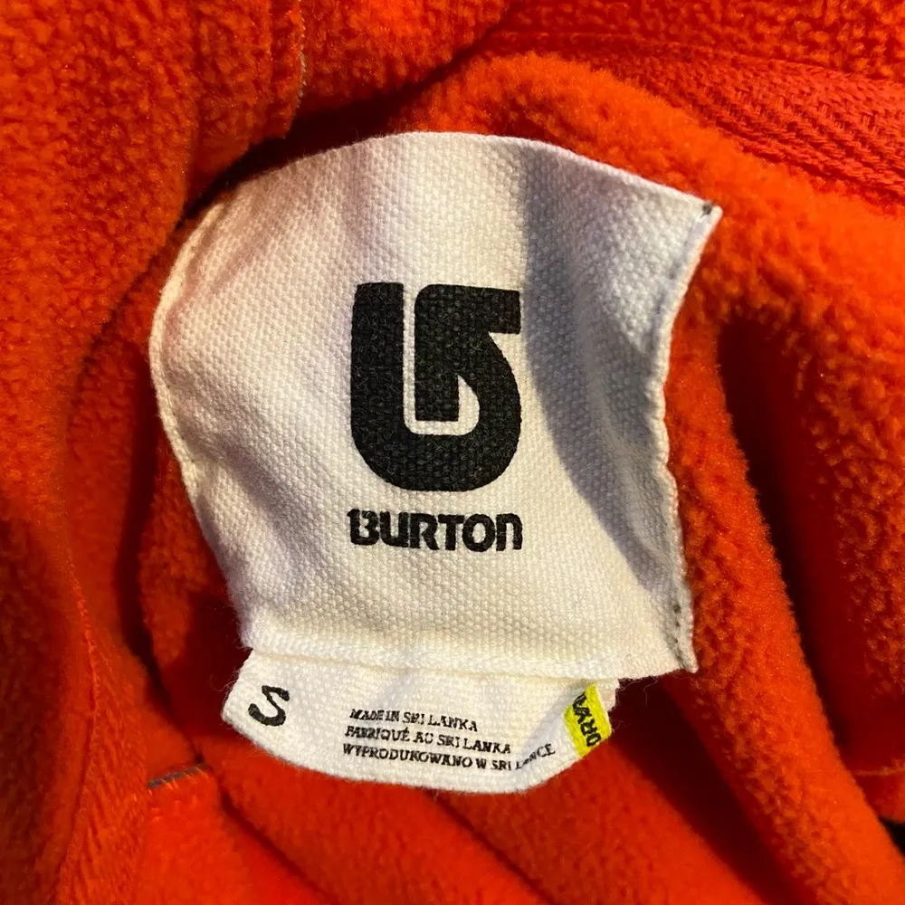 Burton Ski Snow Orange Blue Hoodie Size Small Full Zip Front Pocket Sweatshirt. - Image 4