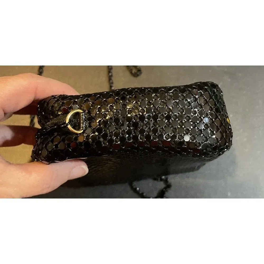 Black Metal Mesh Handbag Chain Strap Evening Bag Party Disco 90S Y2K‎ VTG - Image 3