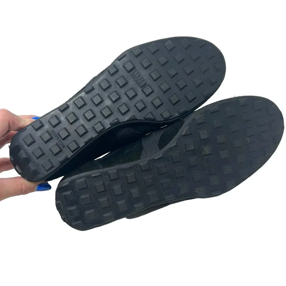 Stuart Weitzman Black Suede Criss Cross Buckle Sneaker Loafers‎ Size 7 - Image 9