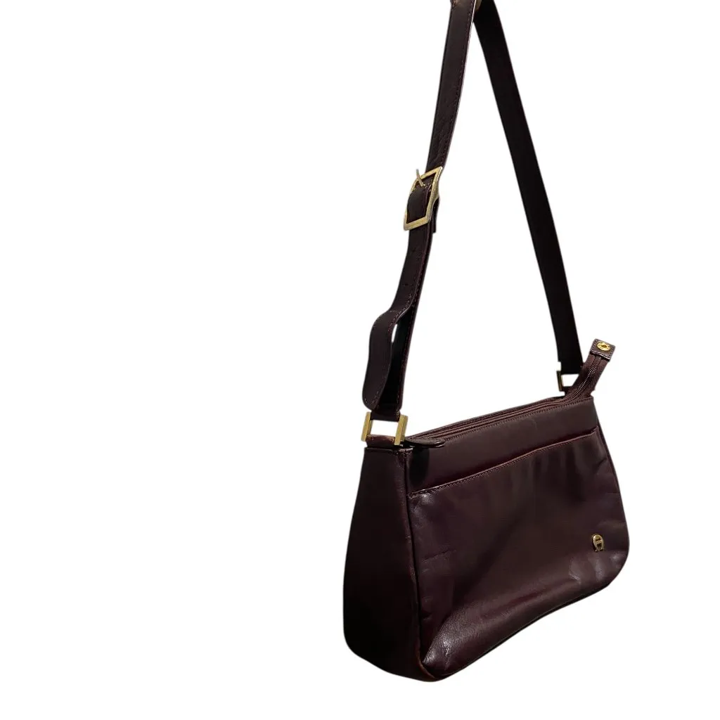 Etienne Aigner Genuine Leather Shoulder Bag Burgundy One Size - Image 10