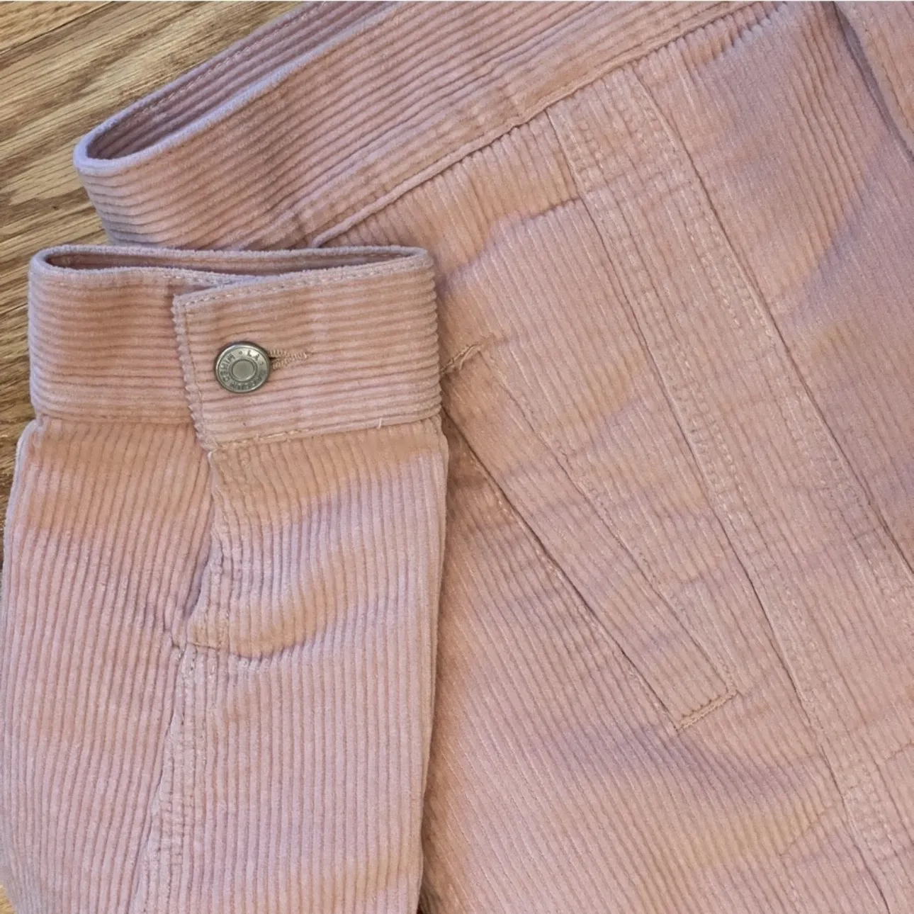 PacSun Pink Corduroy Jacket Oversized Sherpa Lined S Faux Fur - Image 5