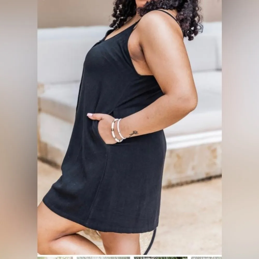 Pink Lily Black Button Dress Size XXL - Image 3