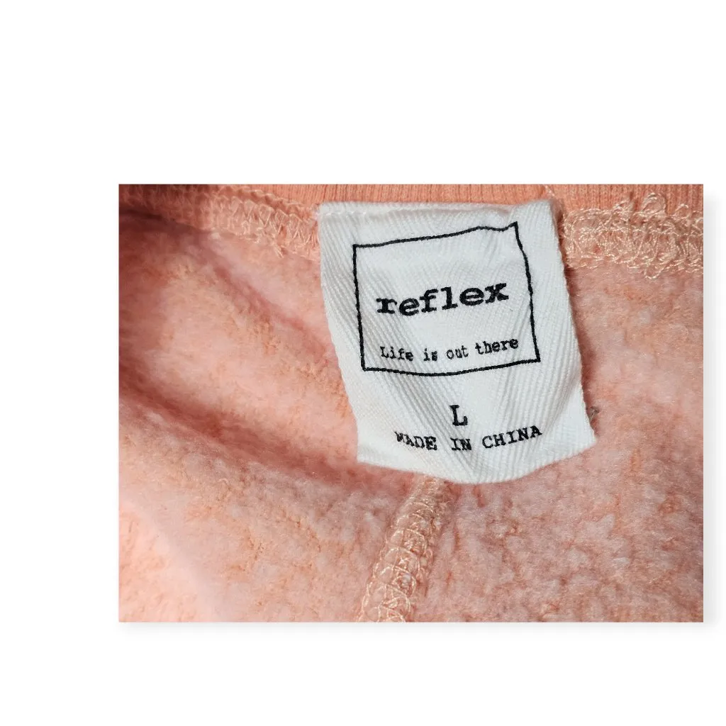 Reflex Womens Peach Jogger Sweatpants L Adjustable Drawstring & Cuffed Ankles Orange Size L - Image 3