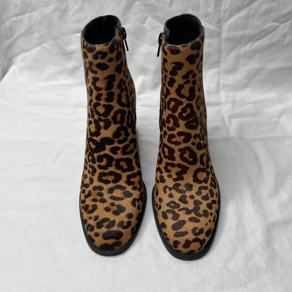 Steve Madden Womens Jozie Leopard Print Calf Hair Ankle Booties Size 6.5 M - Image 7