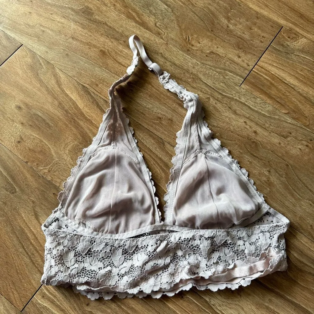 Lace Halter Bralette Pink Size M - Image 2