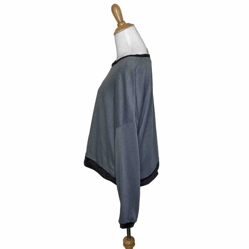 Lucky Brand Grey Gray Black Long Sleeve Pajama Top Size XL Womens - Image 2