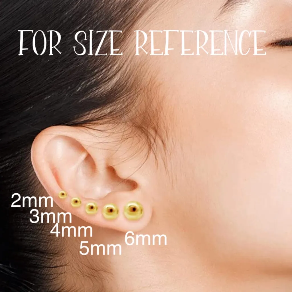 Tiny Gold Barbell Earrings 18G – Hypoallergenic 316L Stainless Steel - Image 2