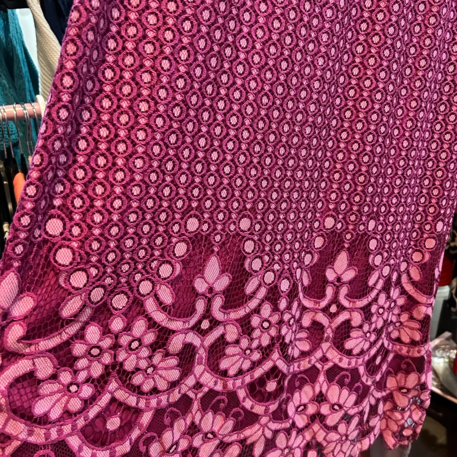 Isaac Mizrahi Live! Sleeveless Dress Pink Lace Trim Party Cocktail‎ MP - Image 5