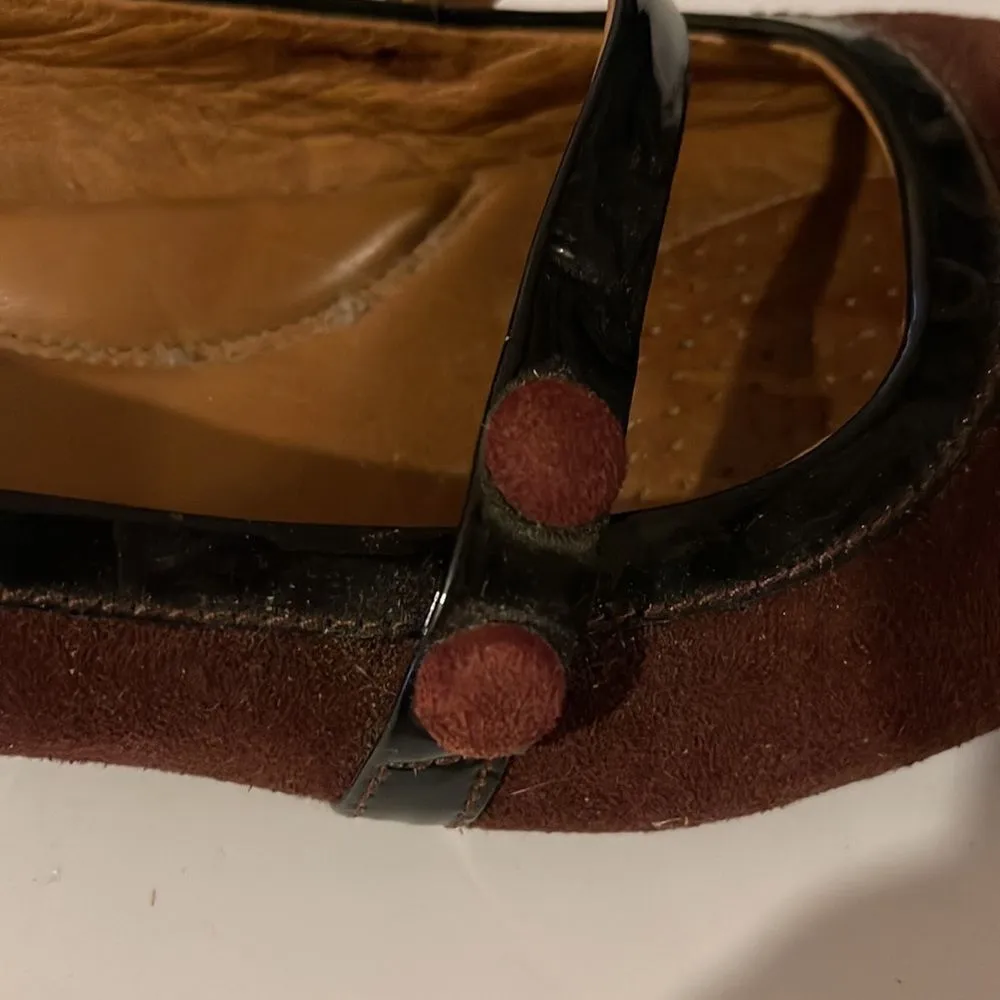 Clarks Artisan Purple Suede and Leather Slip On Low Wedge Loafers 8 - Image 7