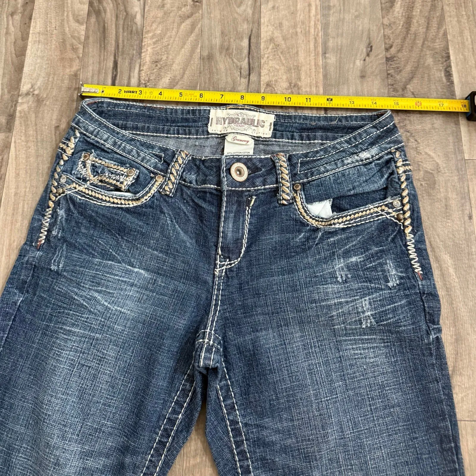 Vintage Hydraulic y2k retro embellished jeans - Image 3