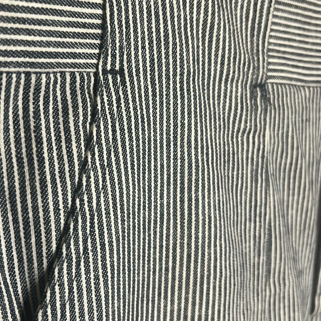 Banana Republic High Rise Pin Stripe Cargo Utility Baggy Straight Linen Pant 6 - Image 2