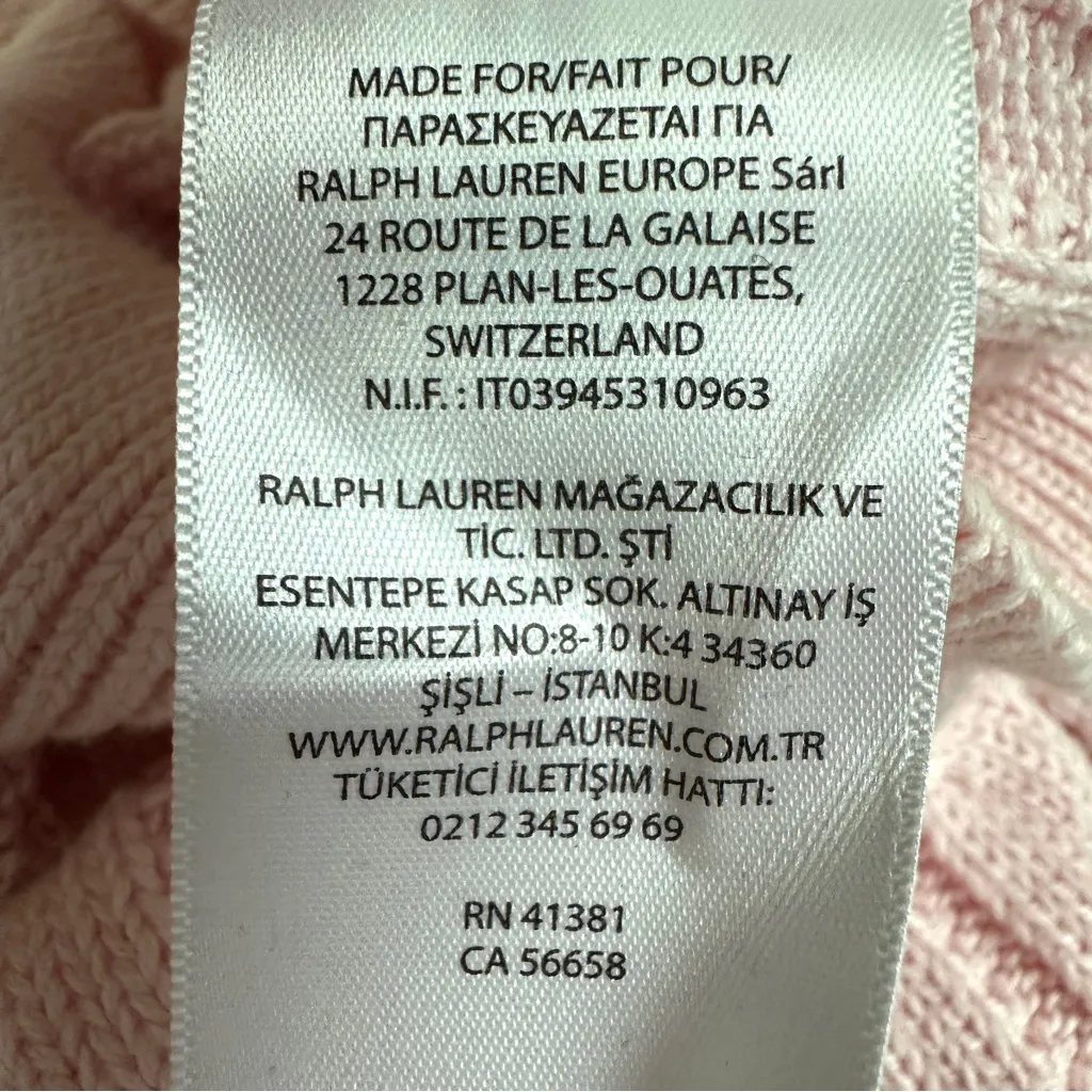 POLO RALPH LAUREN Pink Cable Knit Dress Size XL - Image 9