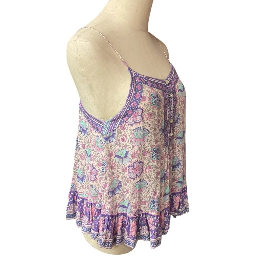 Spell & the Gypsy‎ Collective Button Front Floral Printed Sleeveless Top Size S - Image 4