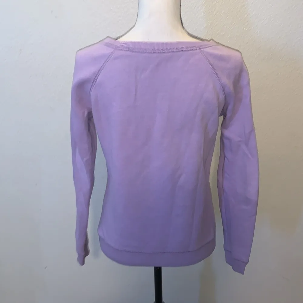 American Eagle  lilac silver logo pullover sweatshirt - Image 5