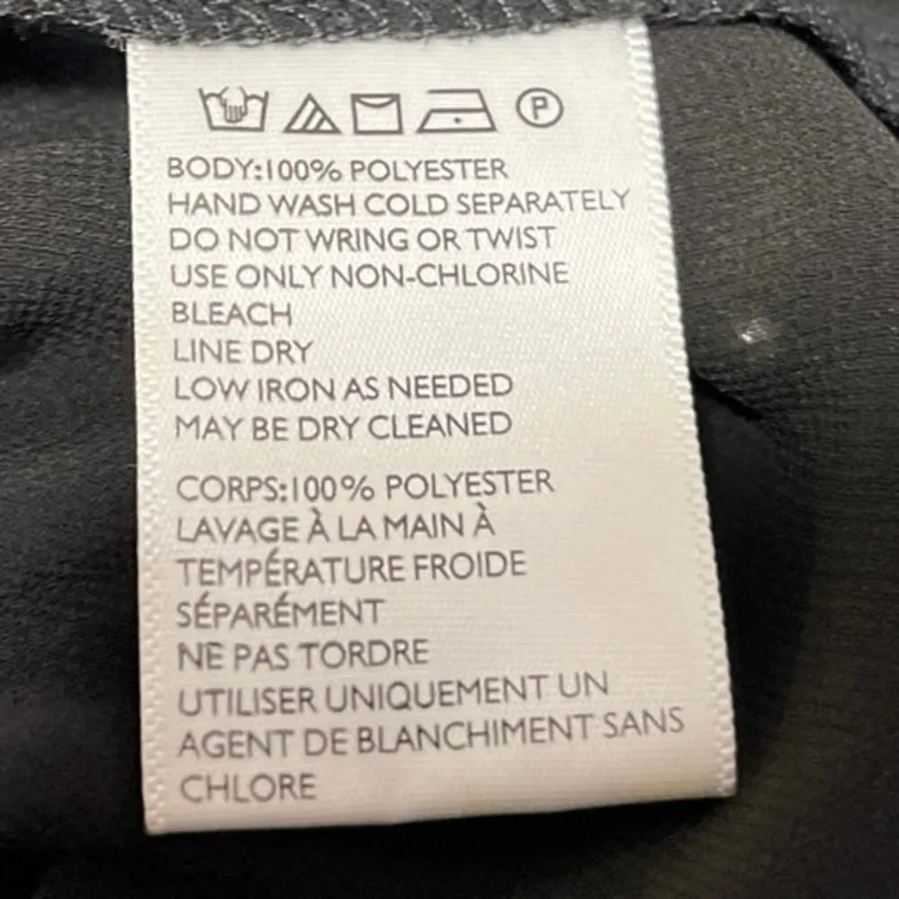 Cooperative Black Sheer Beaded Embellished Long Sleeve Button Down Shirt Top XS - Image 5