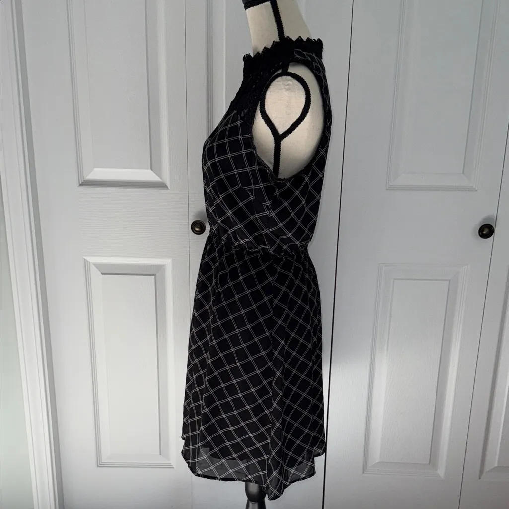 Maurices Black and White Grid sleeveless High neck Mini Dress‎ size Medium - Image 8