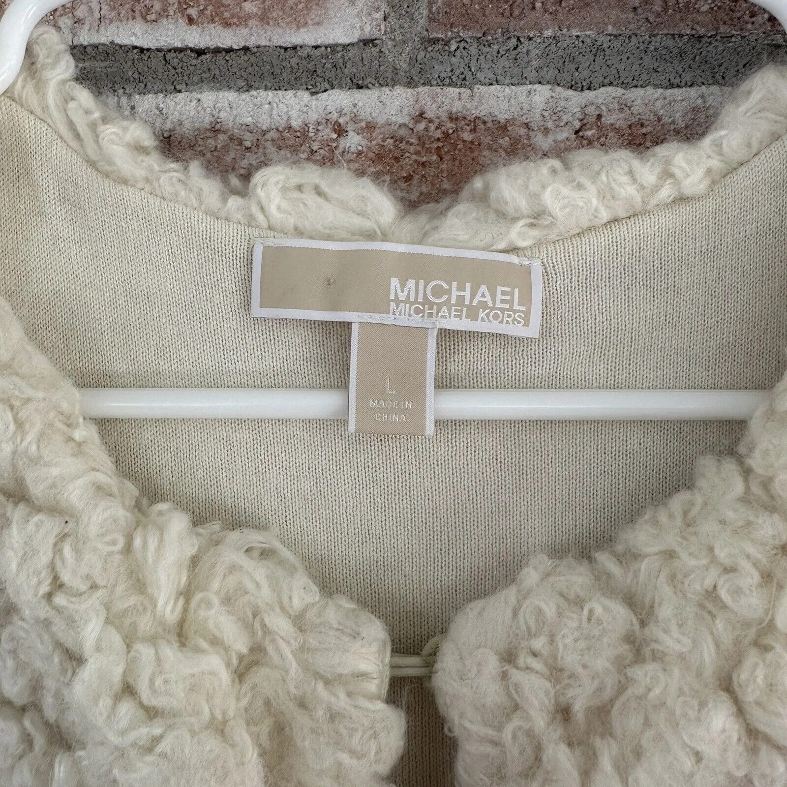 MICHAEL Michael Kors Furry Cream Vest Large - Image 2