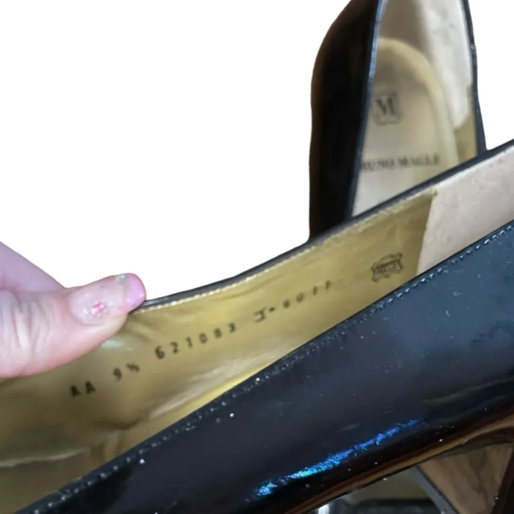 Bruno Magli Square Toe Block Heel Pumps Size 9.5 Black - Image 3