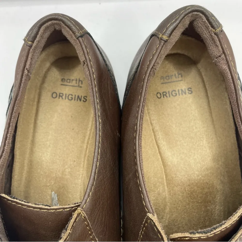 New Earth Origins Navigate Nate Women’s Oxfords Brown Leather Slip On Size 11M - Image 4