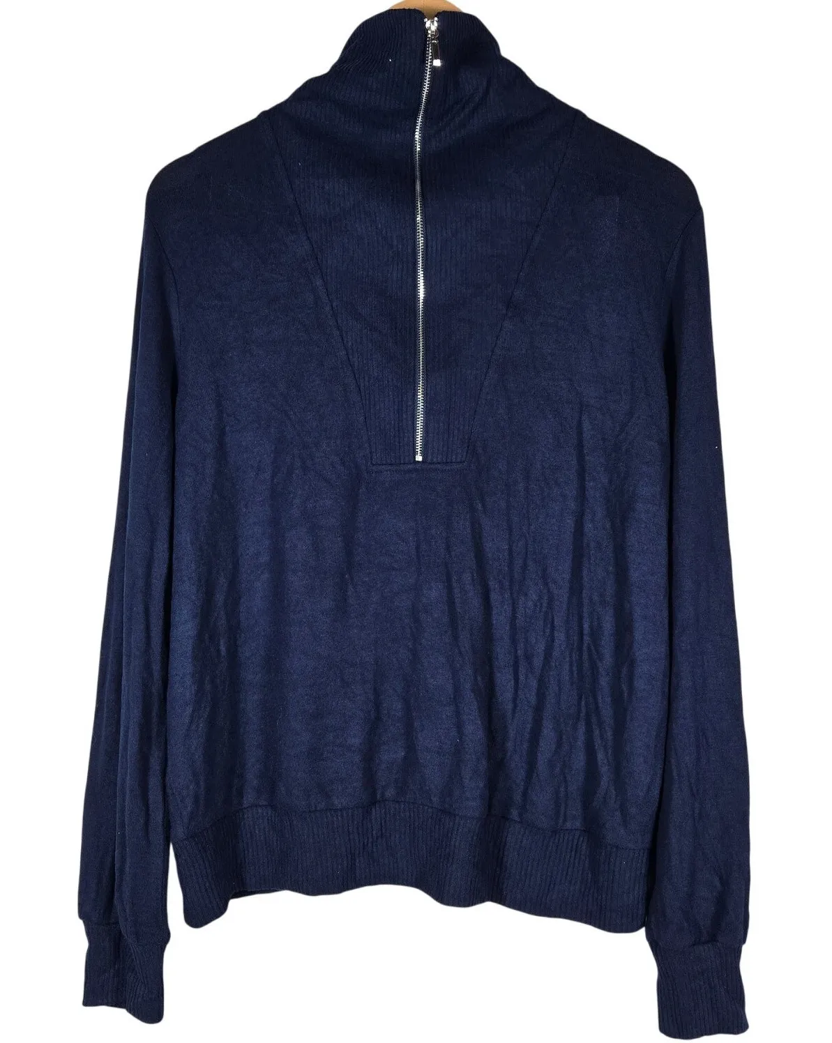 Fortune And Ivy Blue High Neck 1/2 Zip Lightweight Pullover Sweater XL - Image 1