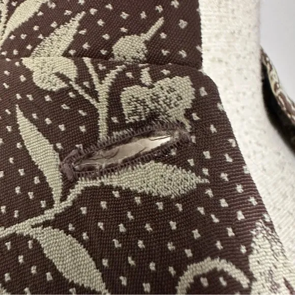 Vintage Laura Ashley Brown Floral Sleeveless Midi Dress Size 6‎ V-Neck Cottage - Image 7