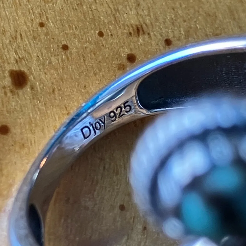 Real Turquoise Sterling Silver Kachina Doll Ring Size 7 - Image 6