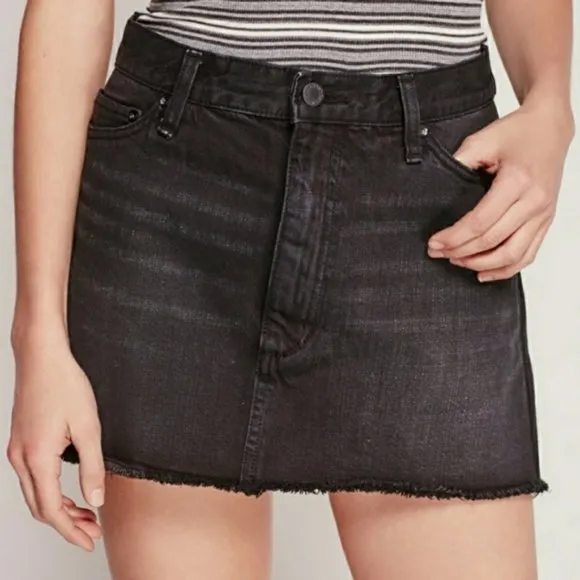 Free People Beat Of the Music Black Denim Mini Skirt 4 - Image 2