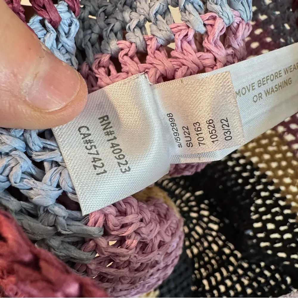 Loft Striped Straw Bucket Bag Crossbody - Image 6