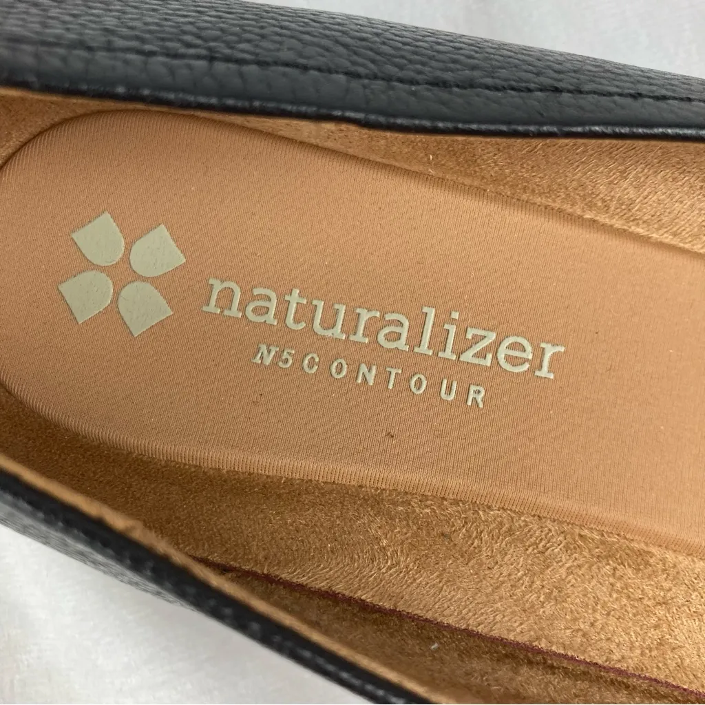 Naturalizer Jaye Women's Black Leather Slip-on Flat Pumps Size 7.5 - Image 9