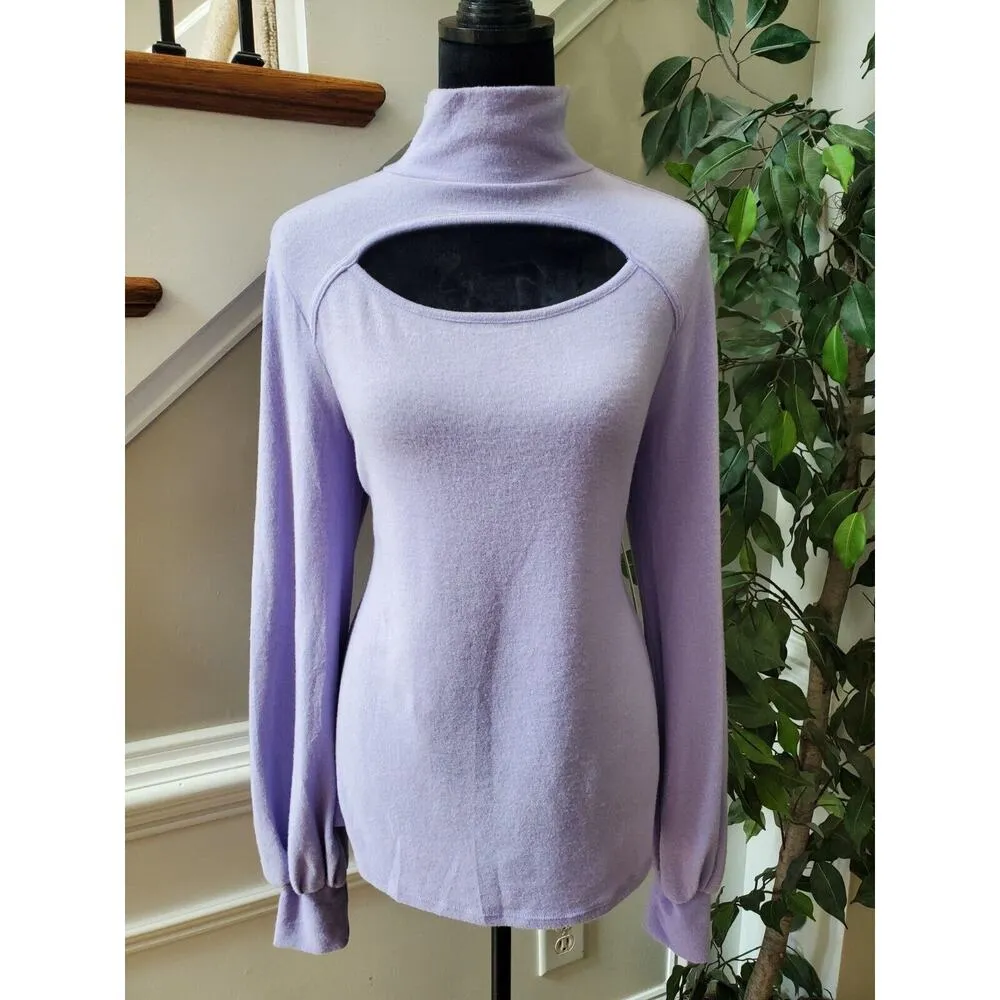 Another Reason Women's Purple Polyester High Neck Long Sleeve Pullover Sweater M Size M - Image 11