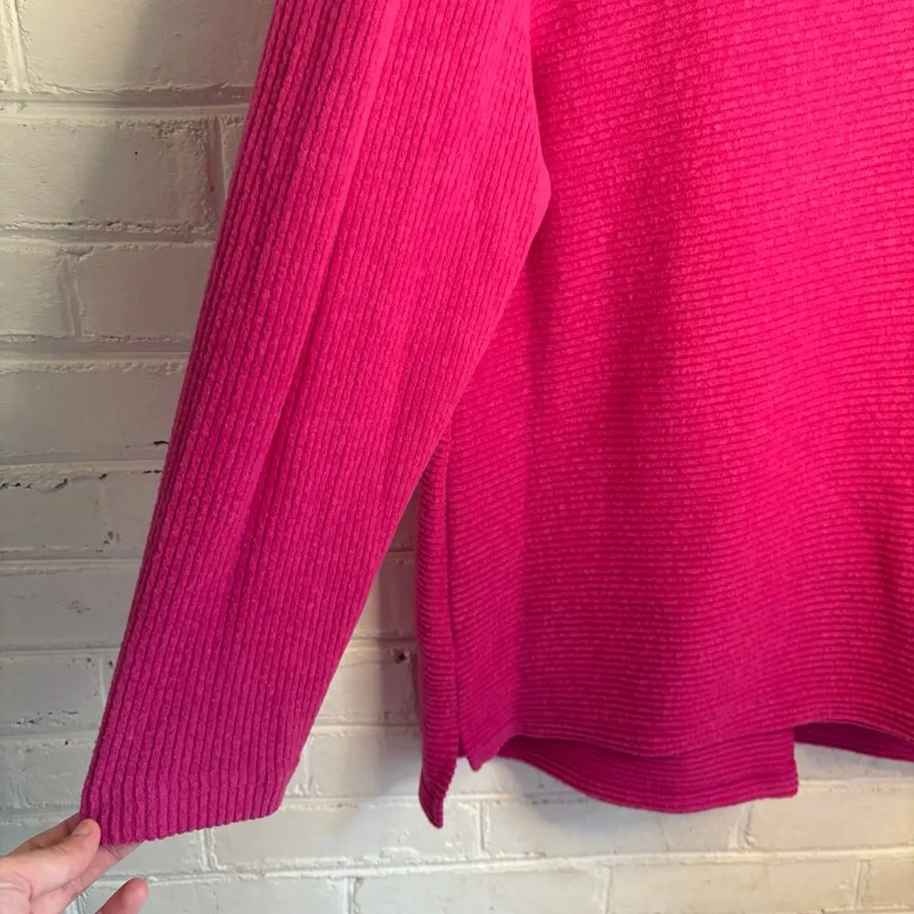 Lane Bryant Hot Pink Ribbed Turtleneck Sweater 14/16 Tunic Coquette Feminine - Image 5