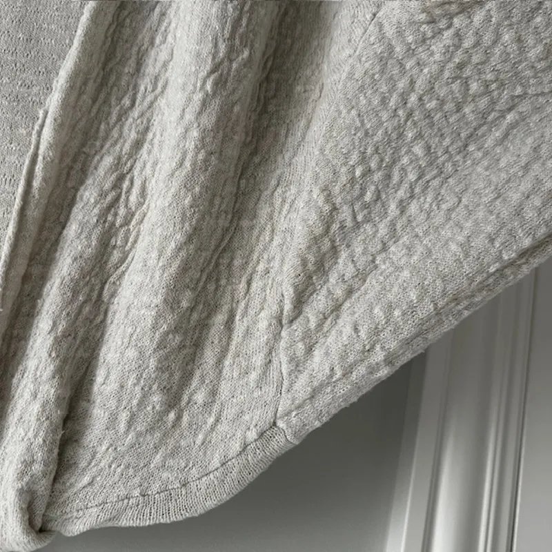 Eileen Fisher Organic Linen Blend Hooded Front Pocket Cardigan XL Oatmeal - Image 7