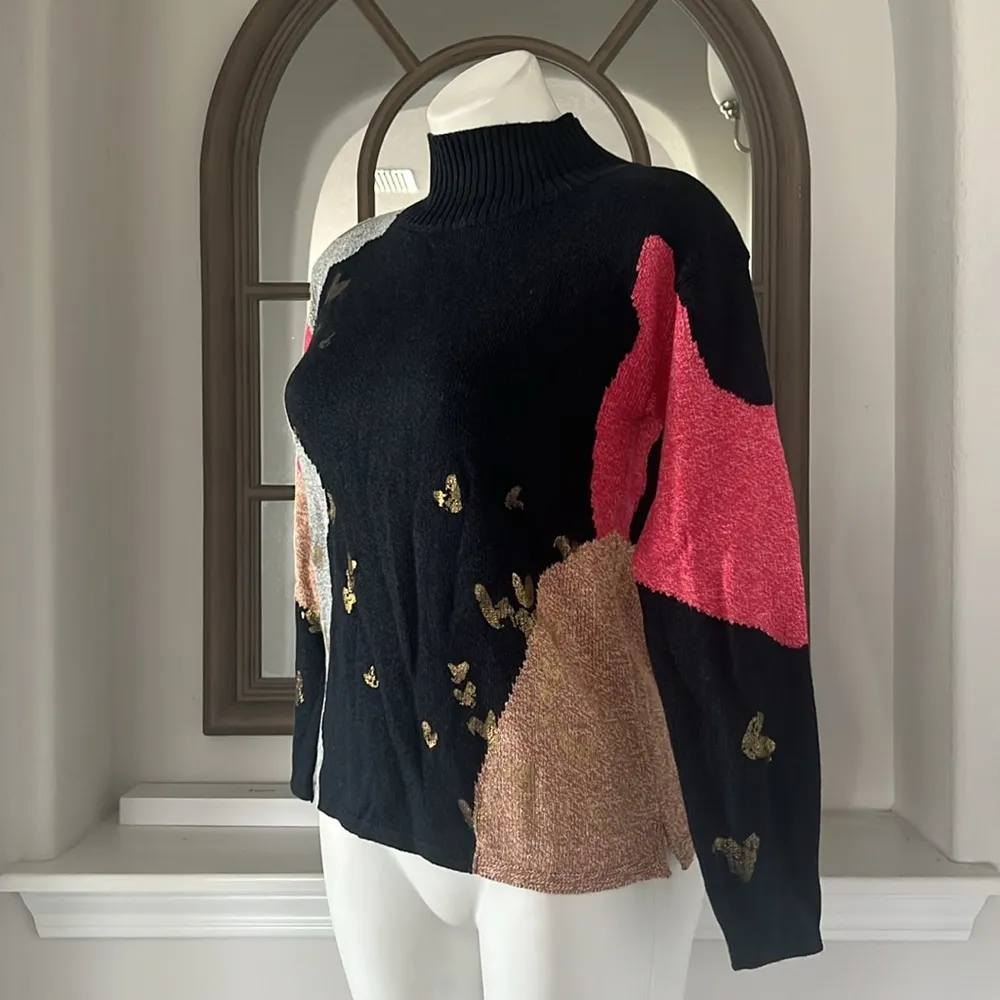 NIC+ZOE Petite Glowing Embers Sweater, Indigo Multi Size PP/PXS New w/Tag $158 - Image 3