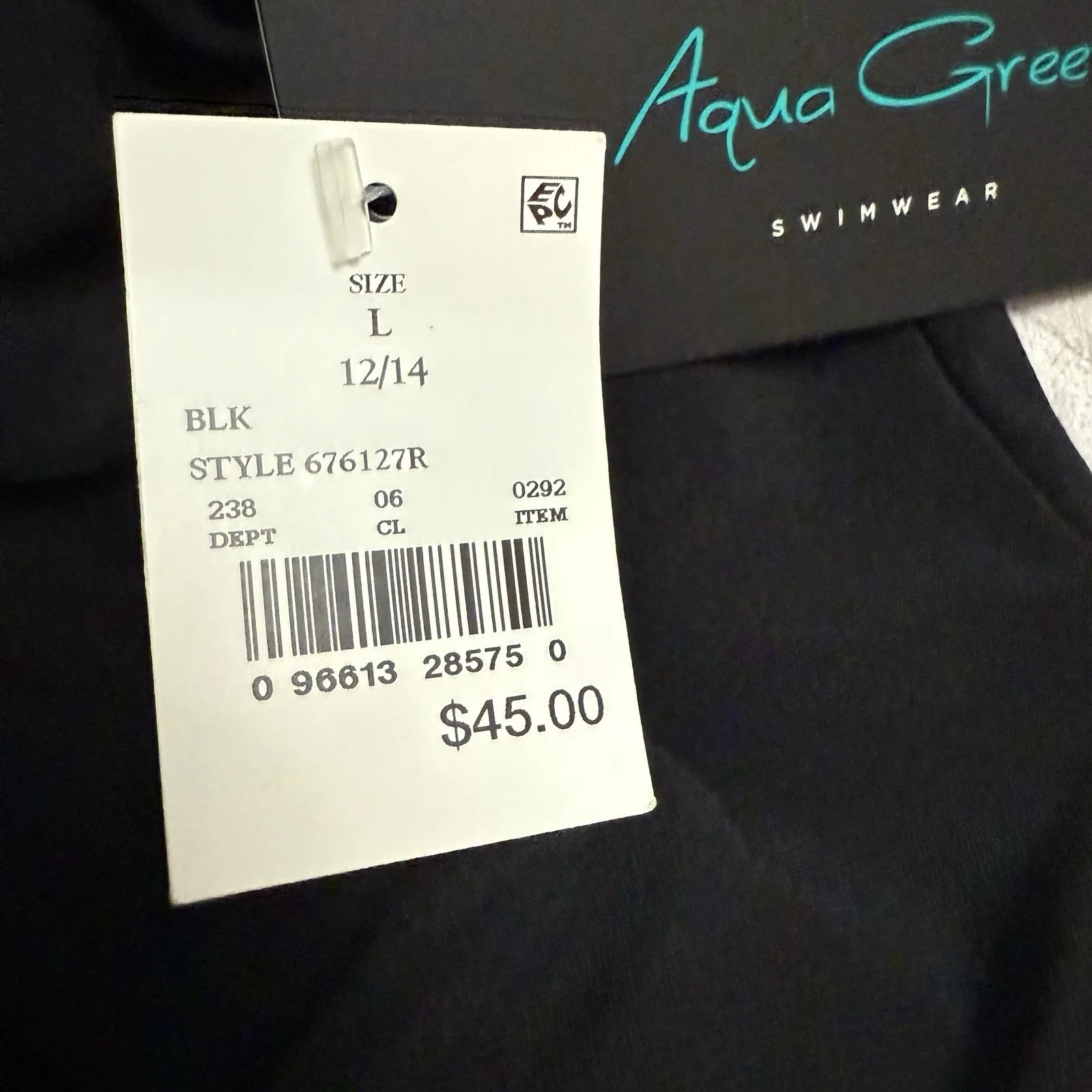 Aqua Green Women's High Neck Swim Romper‎ w/ Pockets Swimsuit Black, Size Large - Image 5