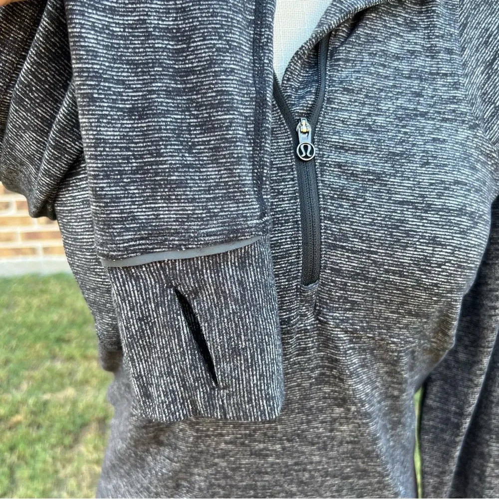 Lululemon Dark Grey Quarter Zip Pull Over Athletic Jacket - Image 2