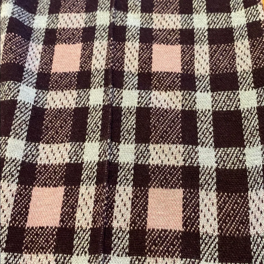 Anthropologie Maeve Plaid Cropped Flare Knit Soft Pants Purple Pink Size S - Image 2