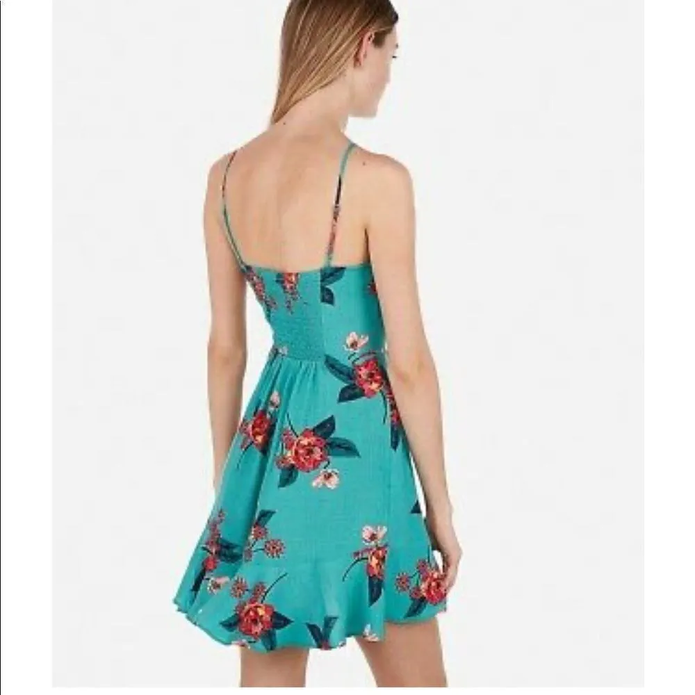 ✨HP✨Express Floral Square Neck Ruffle Wrap Dress ✨ - Image 2