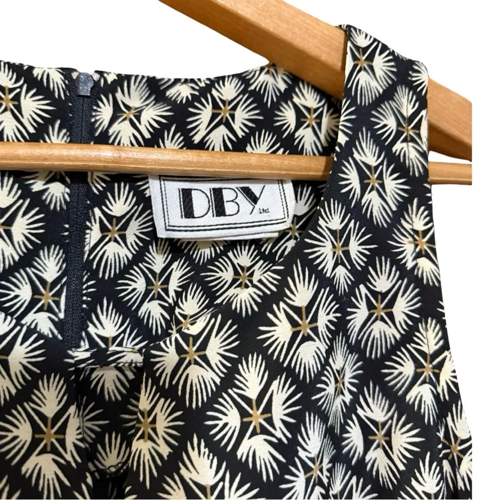 Vintage DBY Geometric Maxi Dress Black Size 4 - Image 4