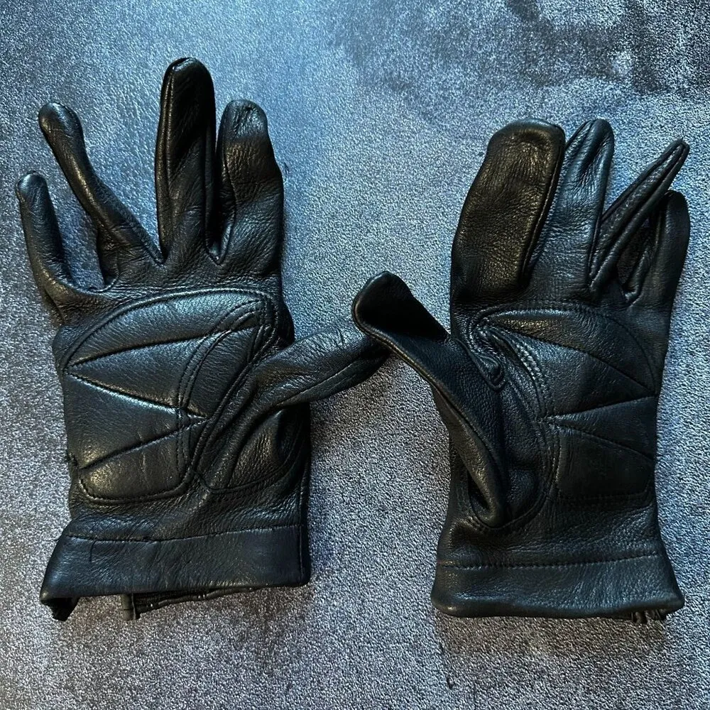 Women's Deerskin Motorcycle Gloves Black - Image 5