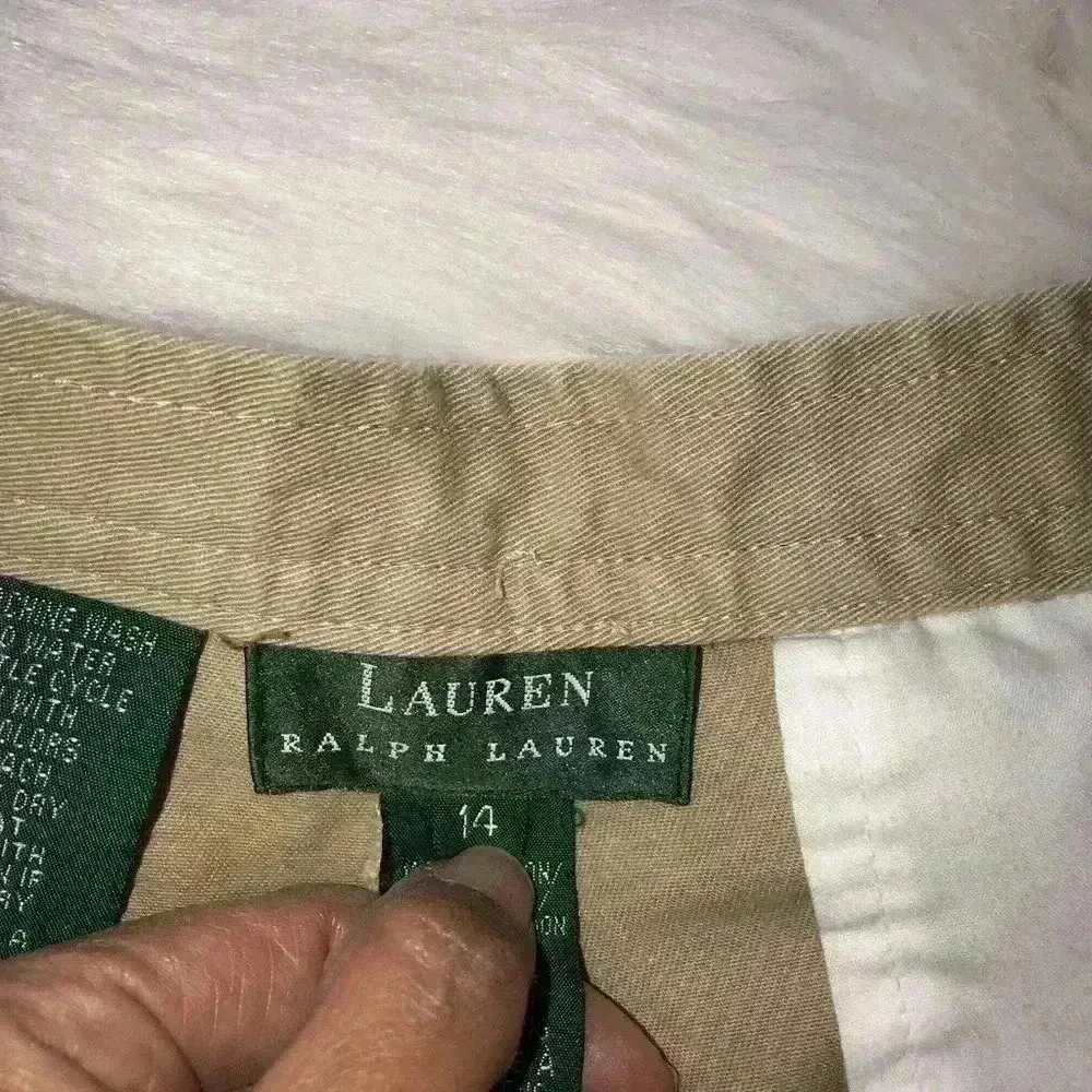 Lauren Ralph Lauren Vintage High Waisted Khaki Shorts‎ Sz 14 - Image 6