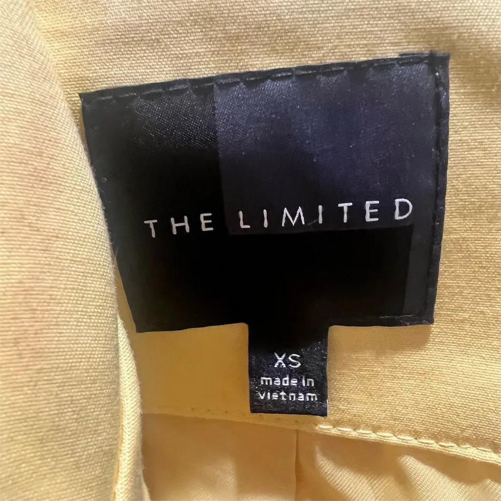 The Limited Women's XS Yellow Trench Coat Belted Hooded Long Jacket - Image 8