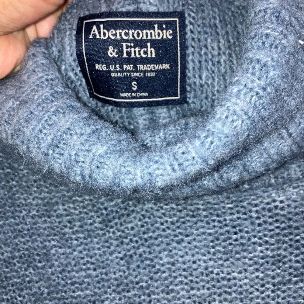 515. Abercrombie & fitch blue turtle neck split back tunic sweater - Image 5