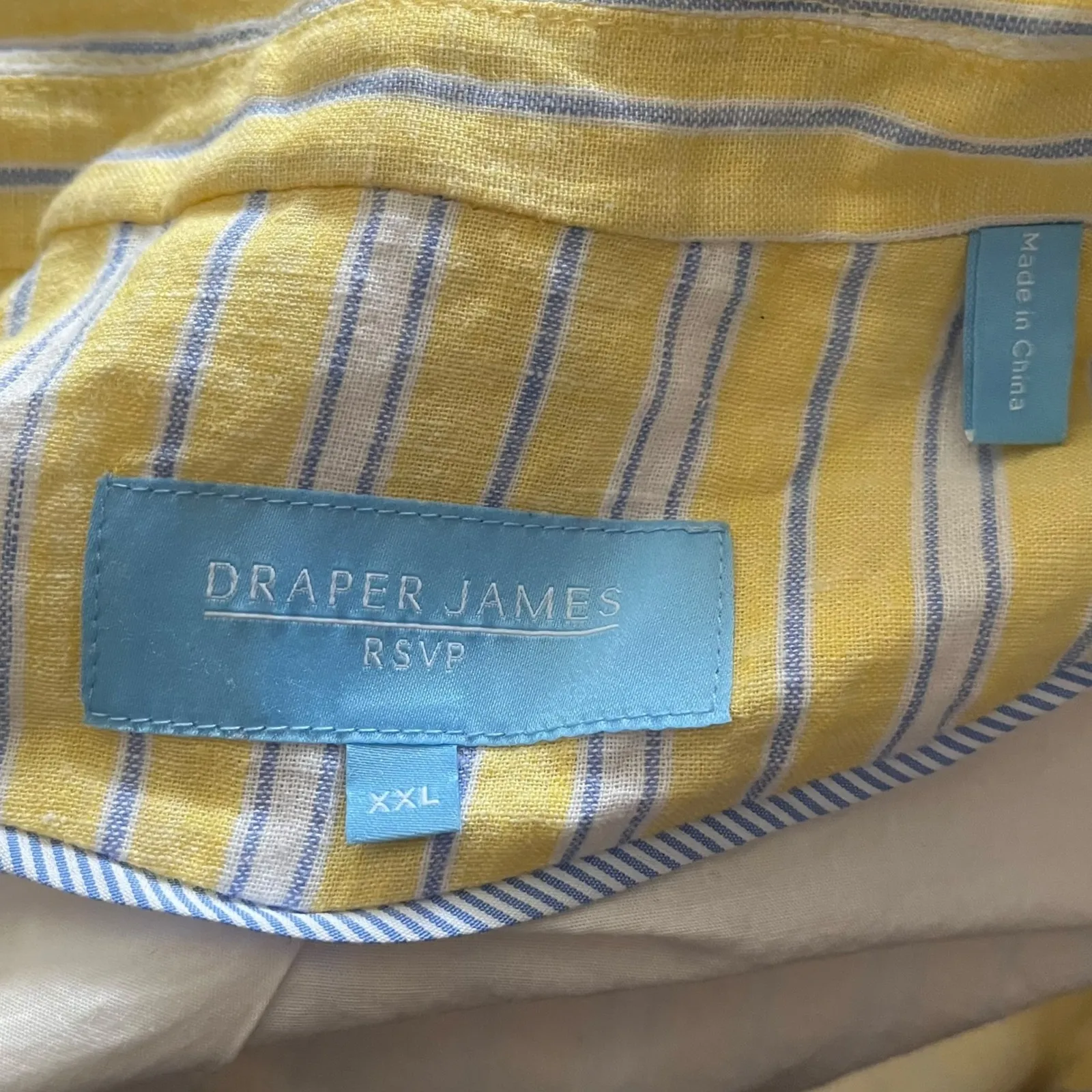Draper James RSVP Yellow Striped Linen Blend Blazer Jacket Women's XXL - Image 5