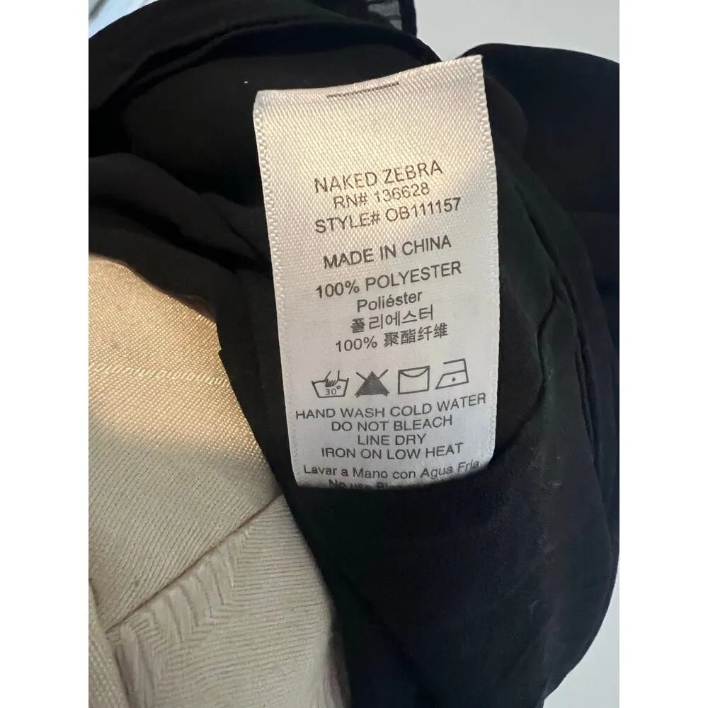 Naked Zebra Classic Solid Black Flutter Sleeve Blouse Small - Image 8