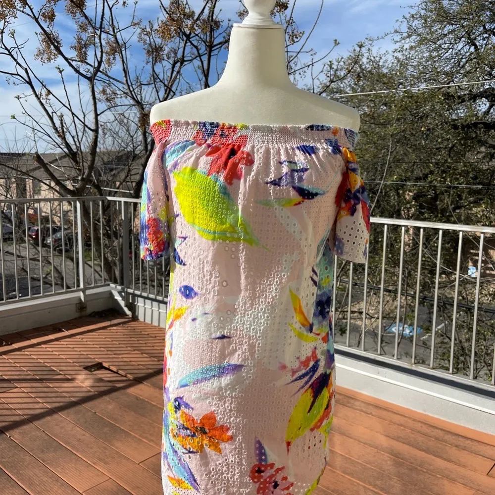 Trina Turk Colorful Eyelet Dress XS - Image 12