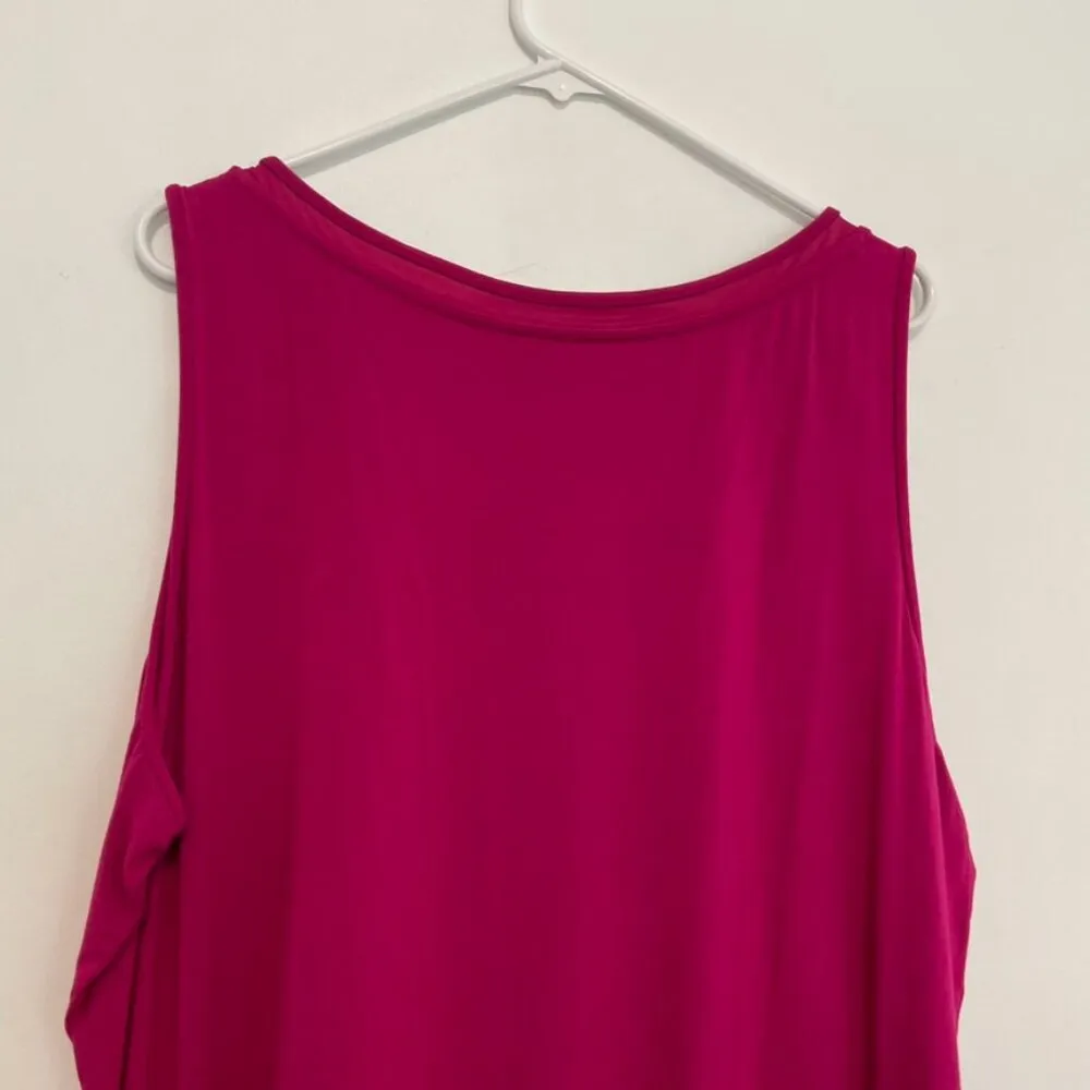 TALBOTS Woman Plus Size Solid Magenta Raspberry Pink Sleeveless Work Tank Blouse - Image 12