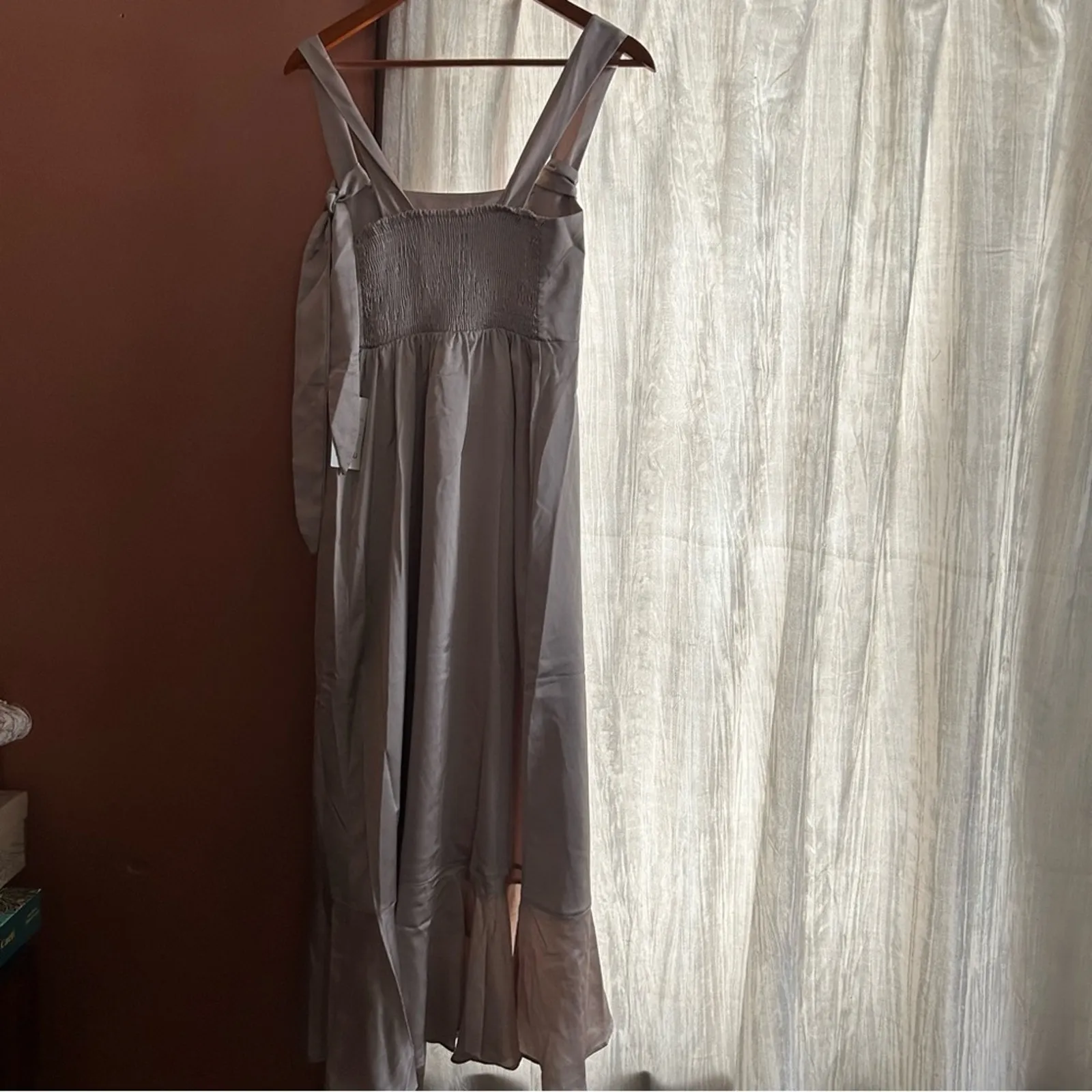 Show Me Your Mumu Claire Midi Dress‎ Show Me The Ring Luxe Satin Champagne NWT S - Image 4